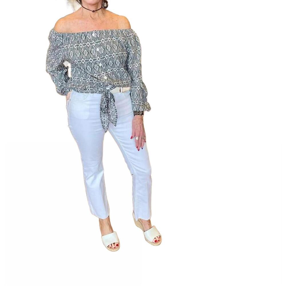 NEW SKEMO ikat top in grey